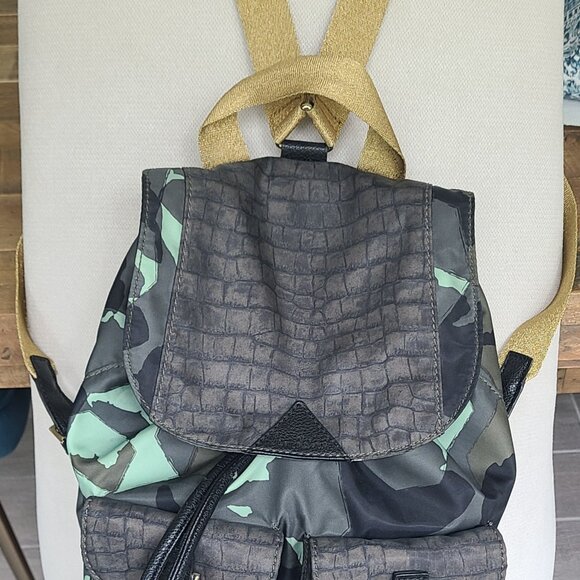 Sam Edelman Camo Backpack with Croc‑Embossed Flap & Gold Hardware main image 8